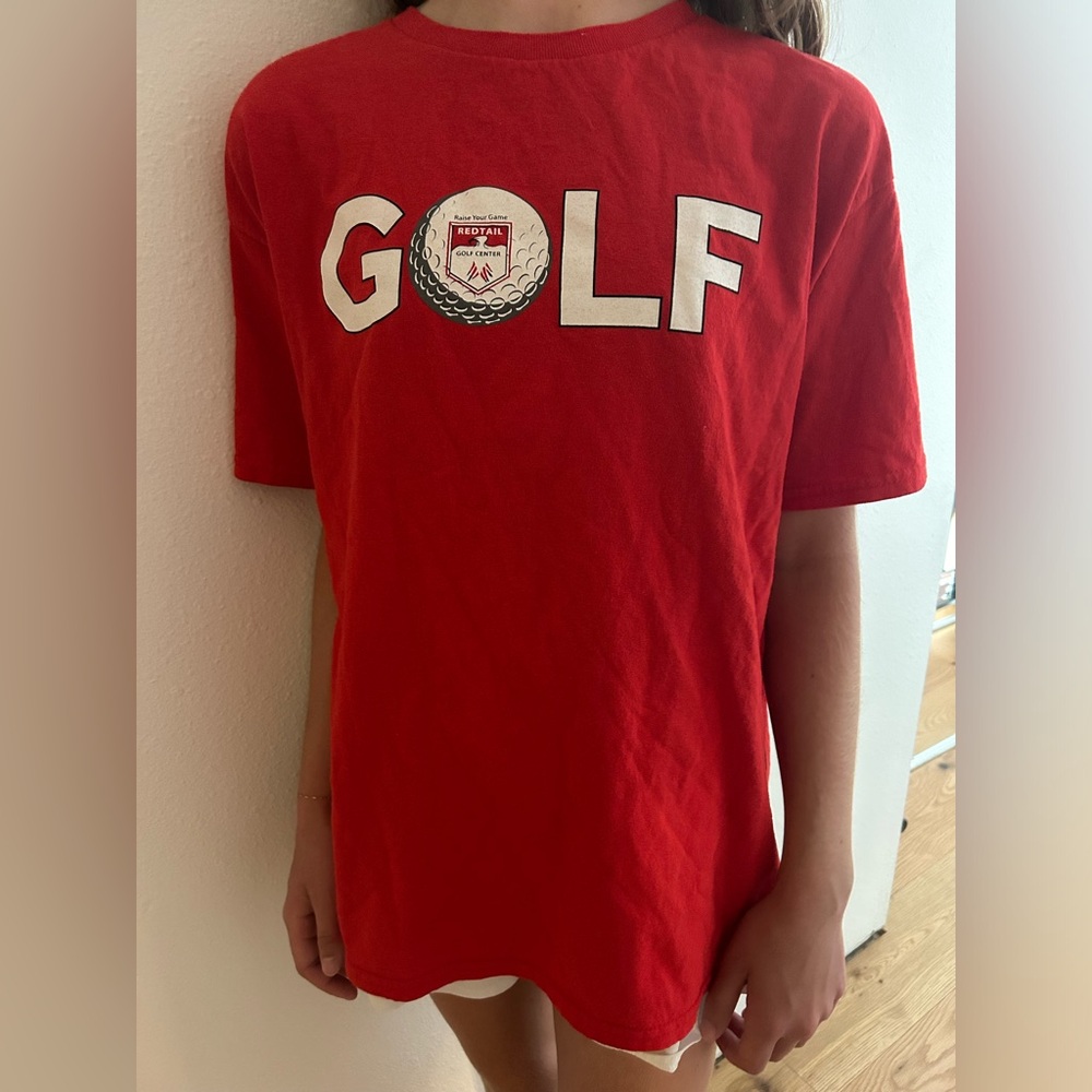 Gildan Red Golf T-Shirt